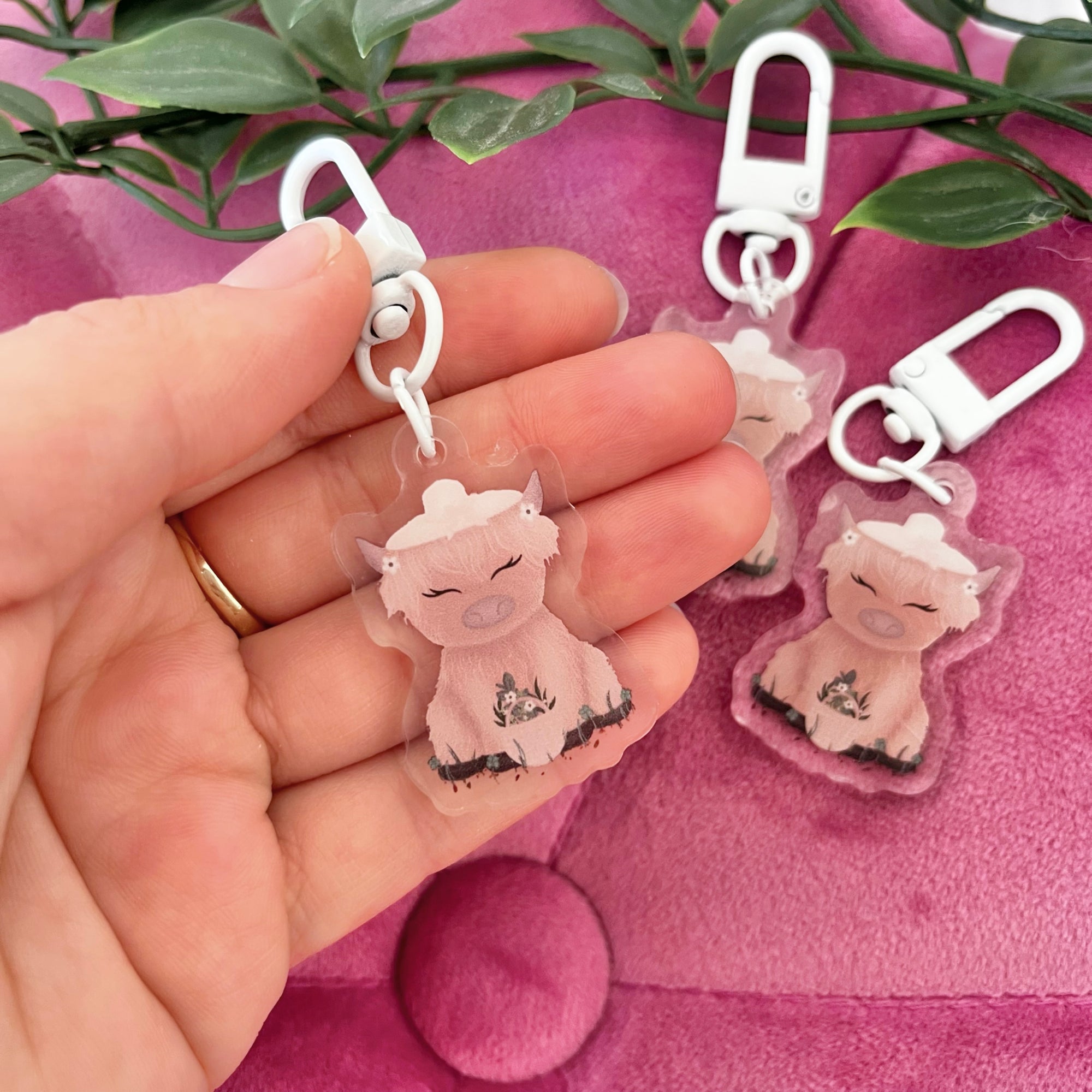 Highland Cow “Rosalie” Acrylic Keychain