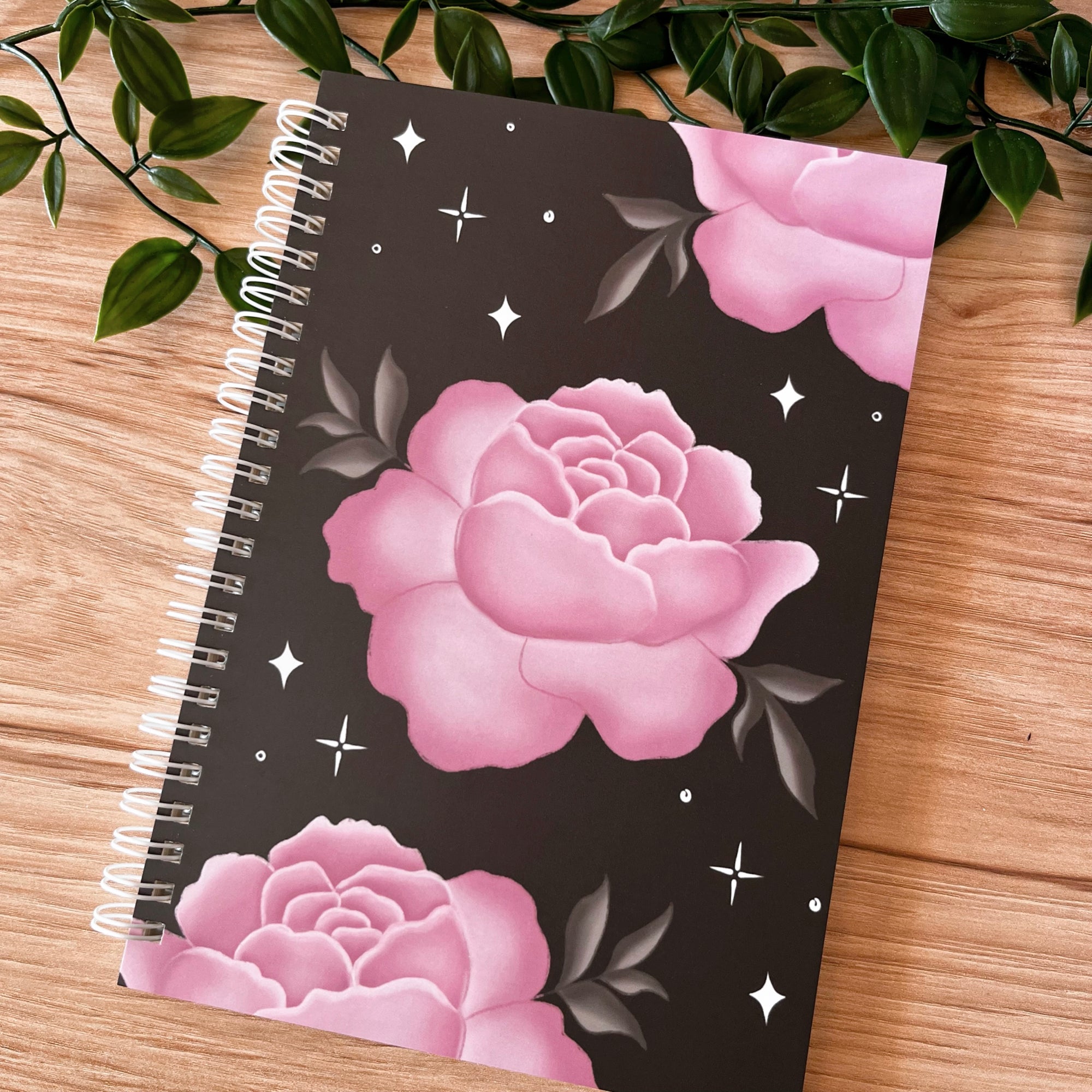 Midnight Pink Peony A5 Notebook