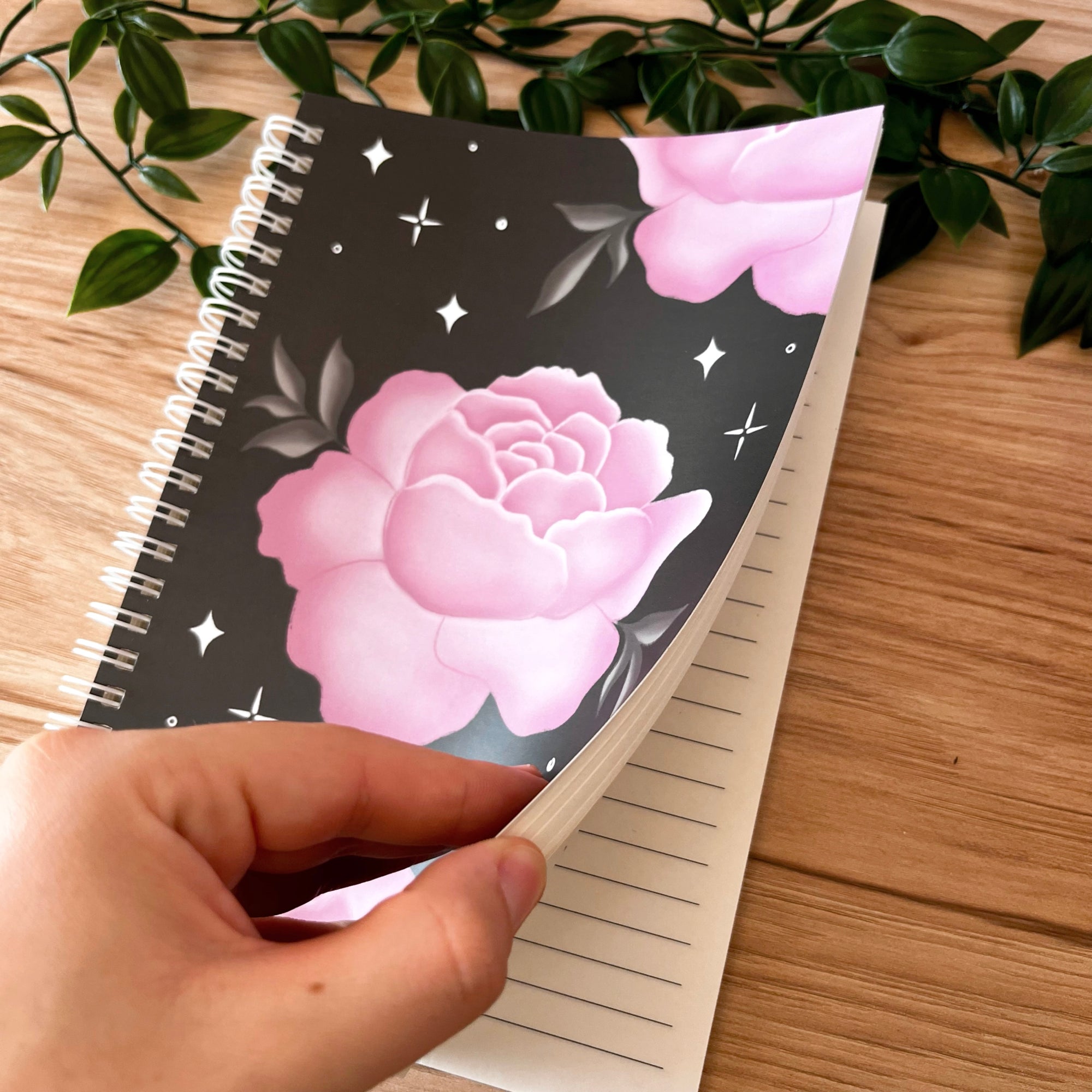 Midnight Pink Peony A5 Notebook