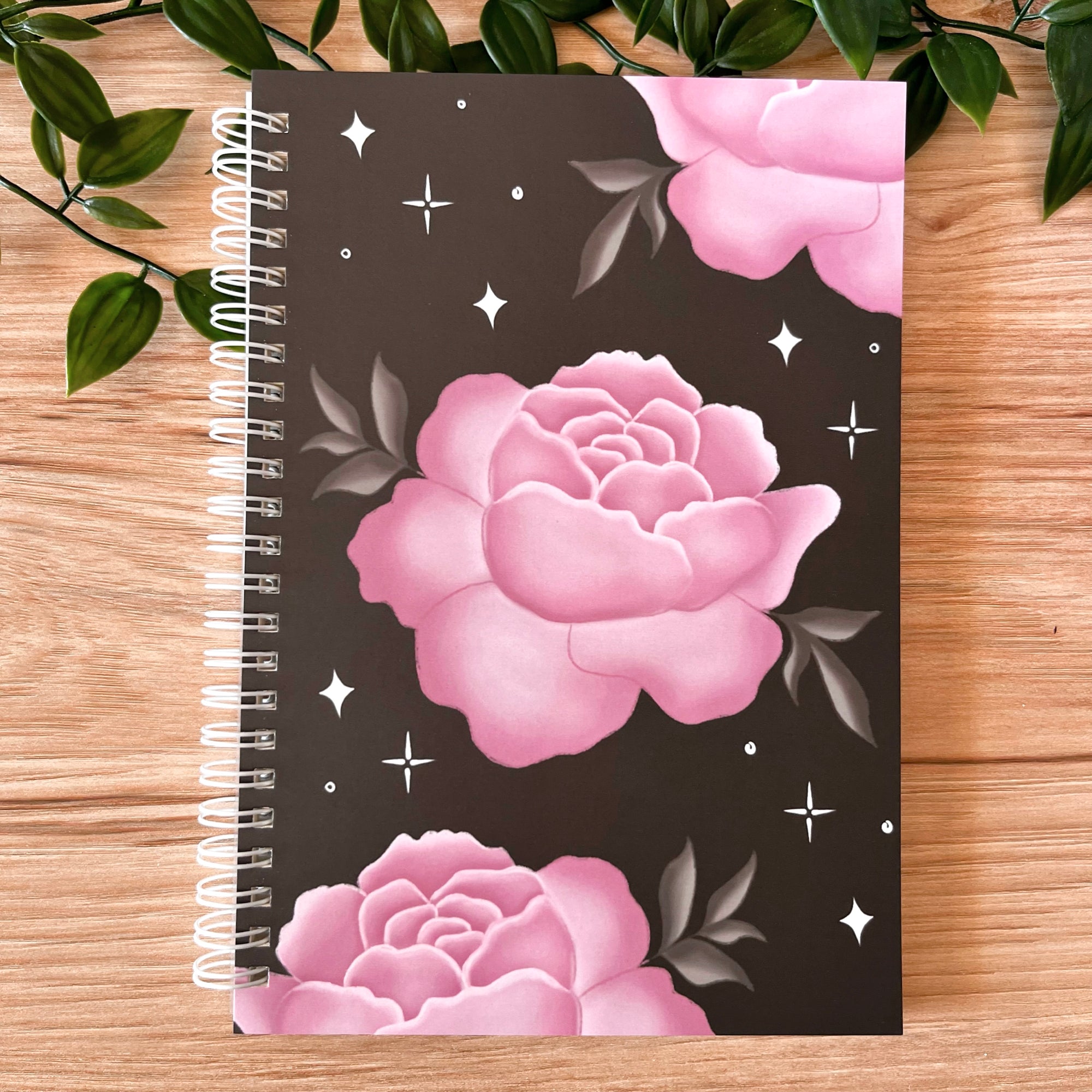 Midnight Pink Peony A5 Notebook