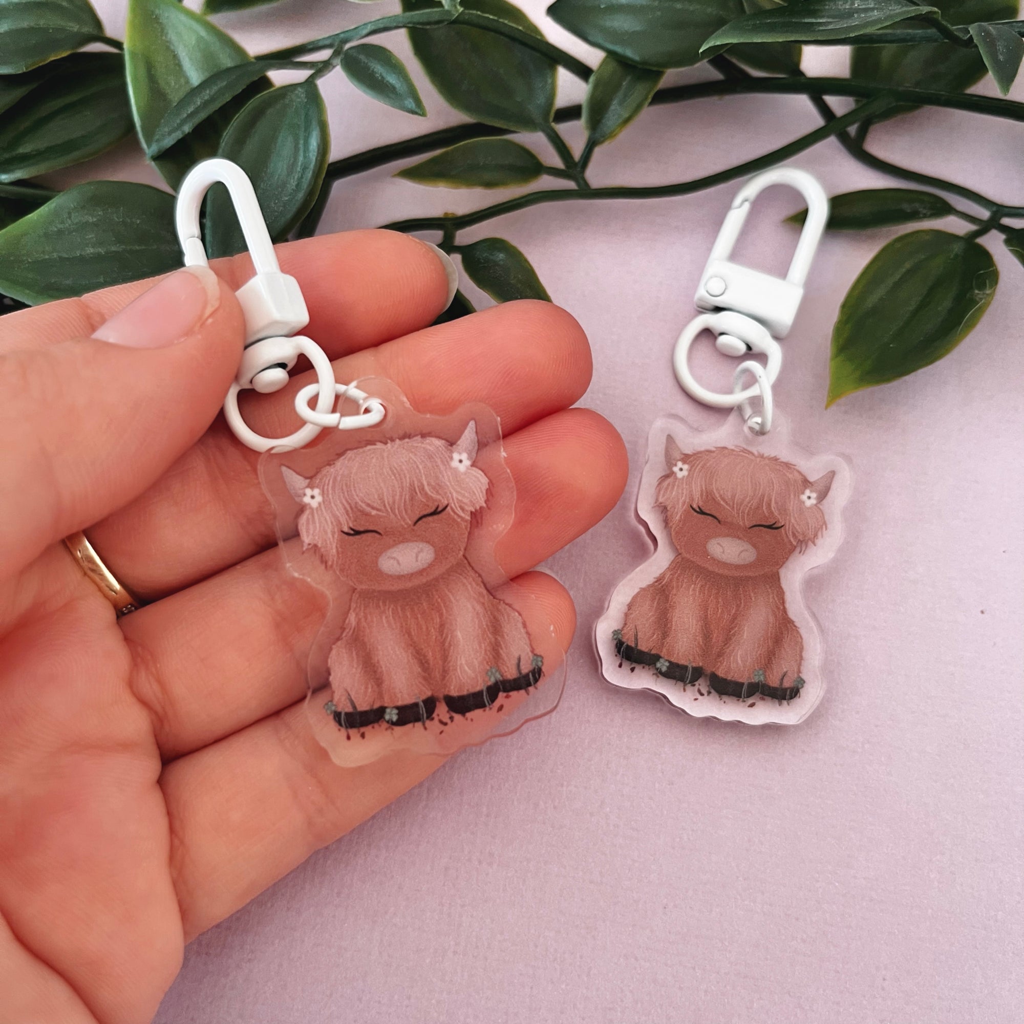 Highland Cow “Callie” Acrylic Keychain
