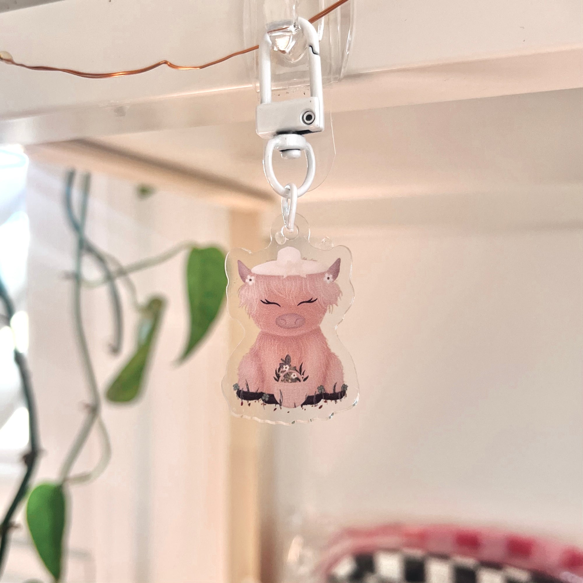 Highland Cow “Rosalie” Acrylic Keychain