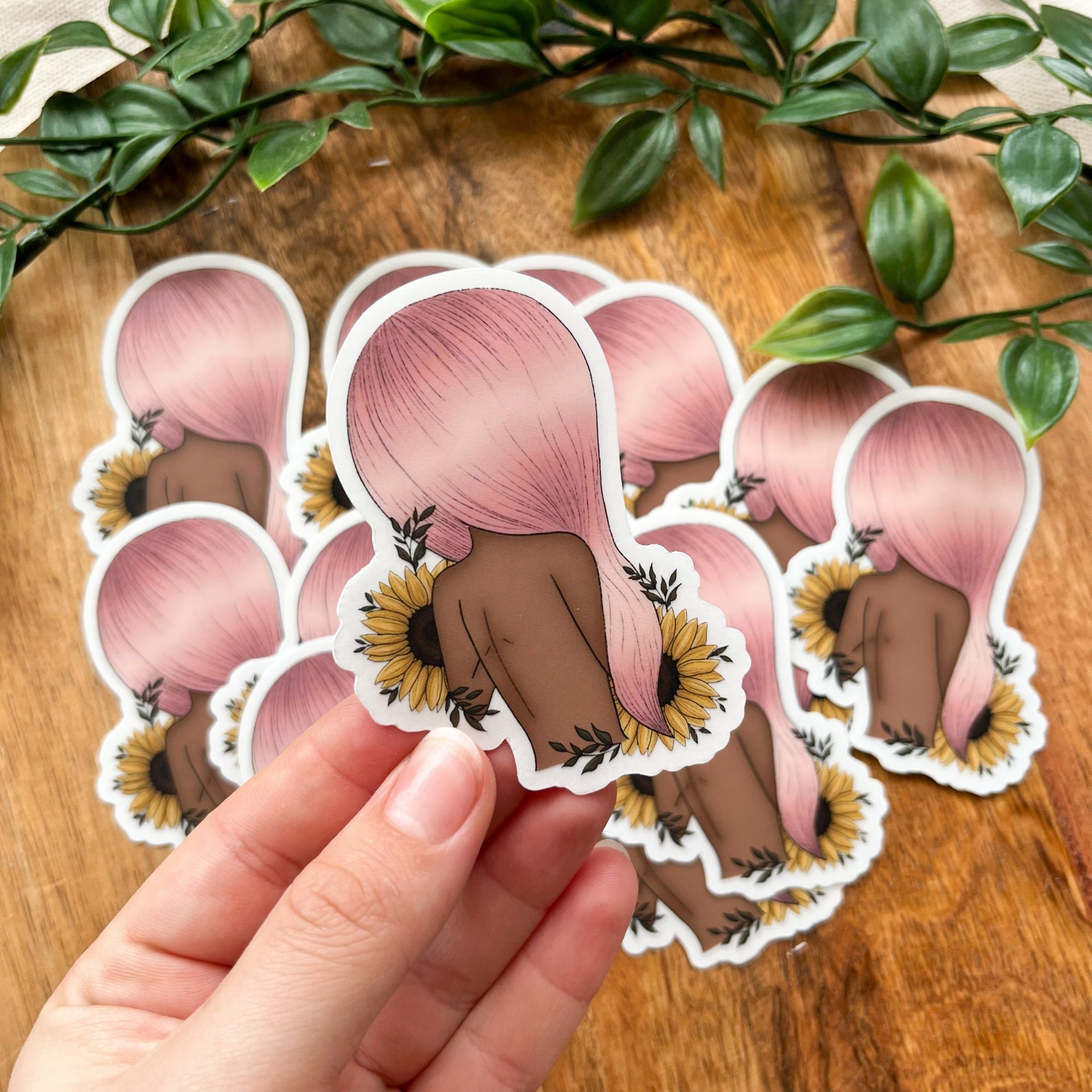 Sunflower Goddess Clear Sticker