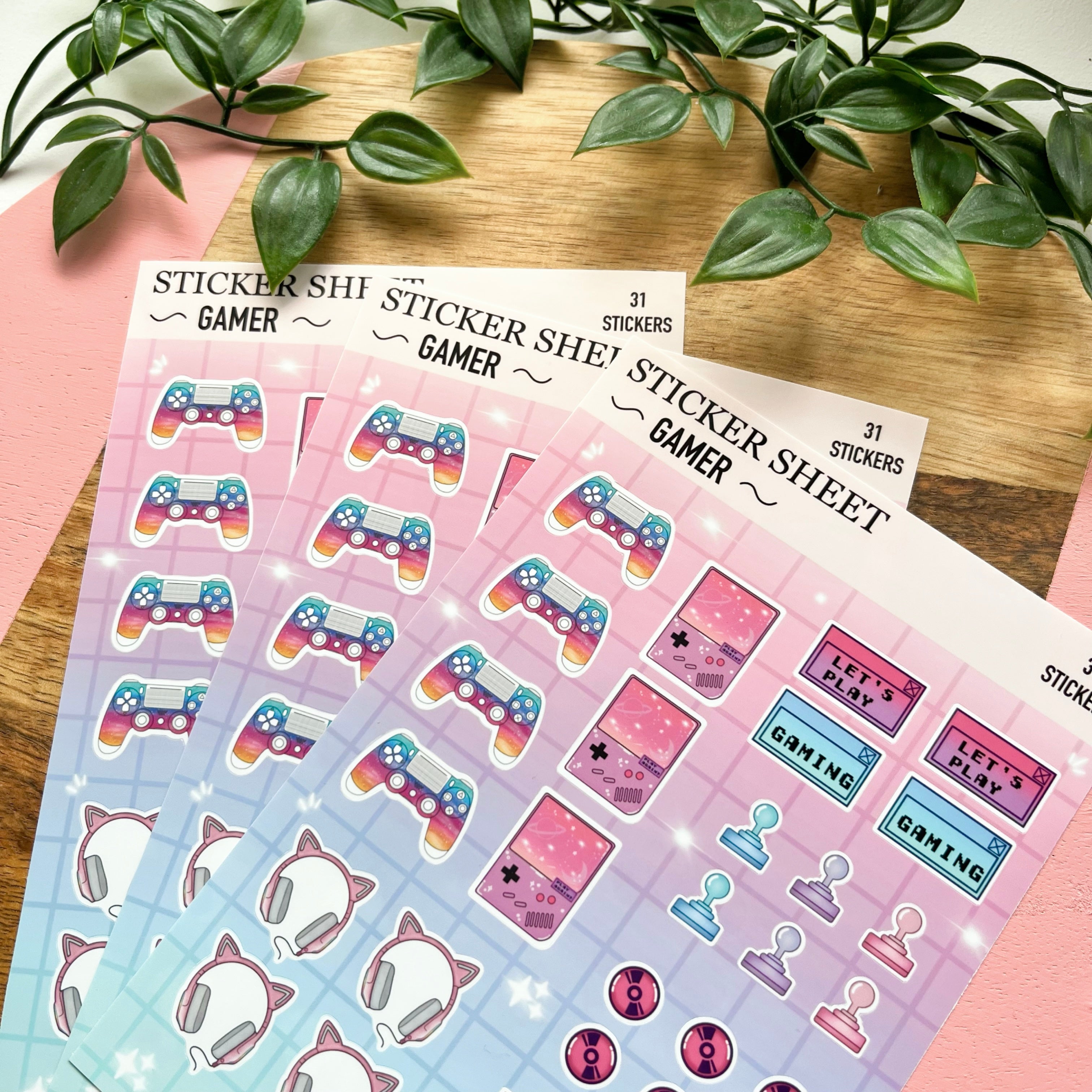 Paper & Plant Sticker Pink (2 sheets of stickers)