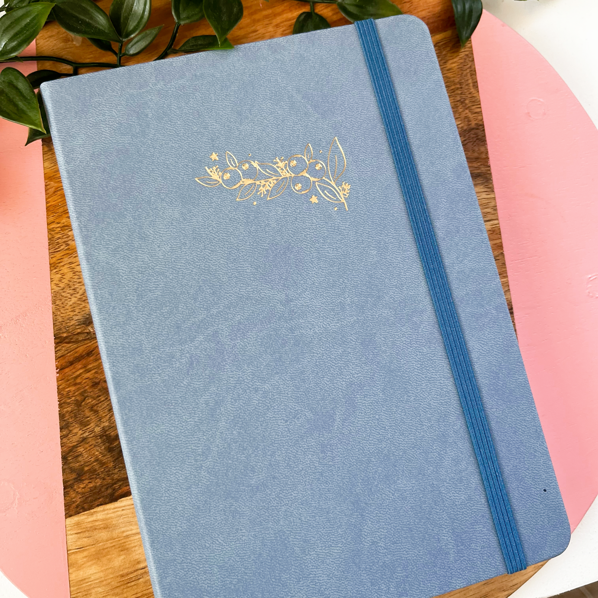 Gold Blueberry Blue Grid Dot Journal