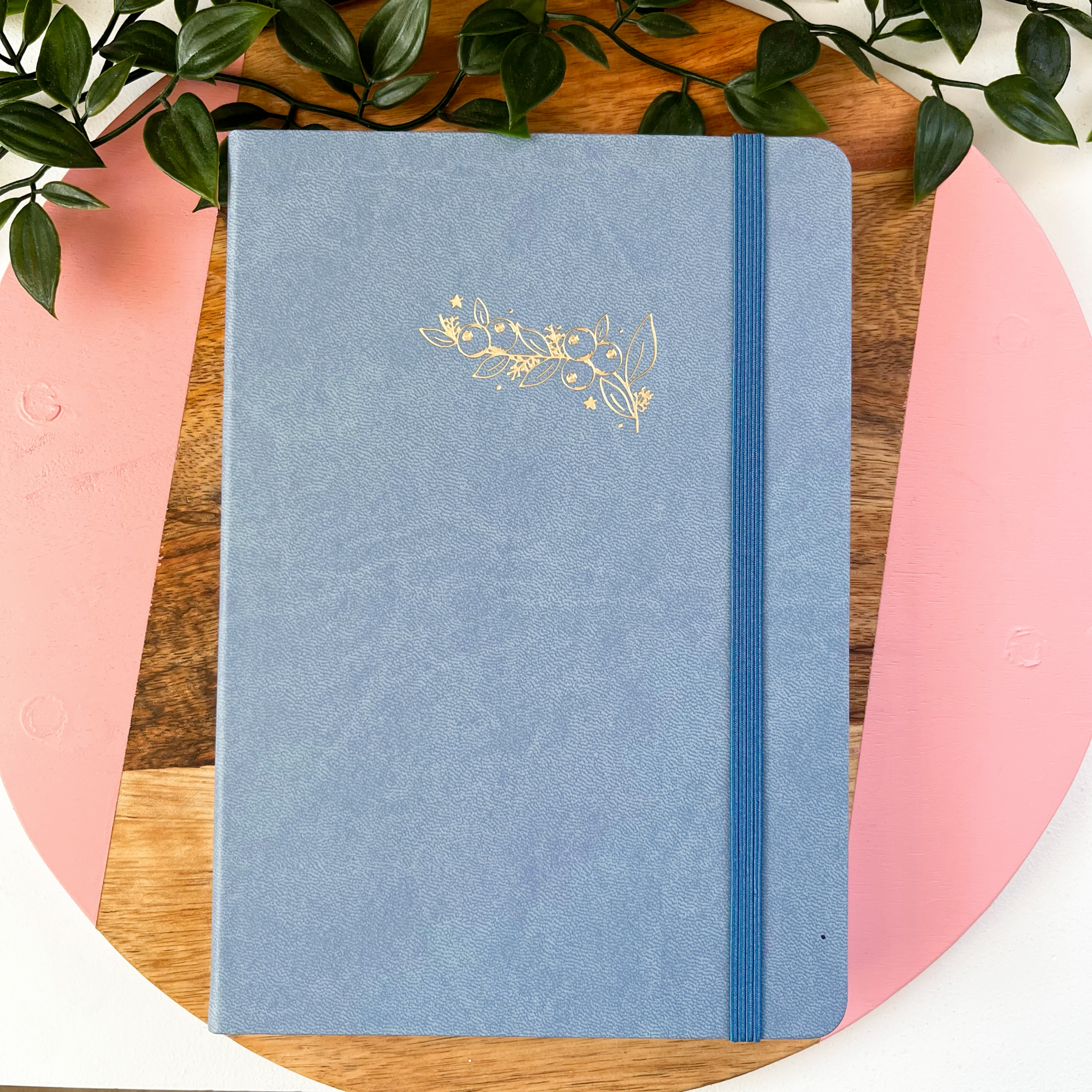 Gold Blueberry Blue Grid Dot Journal