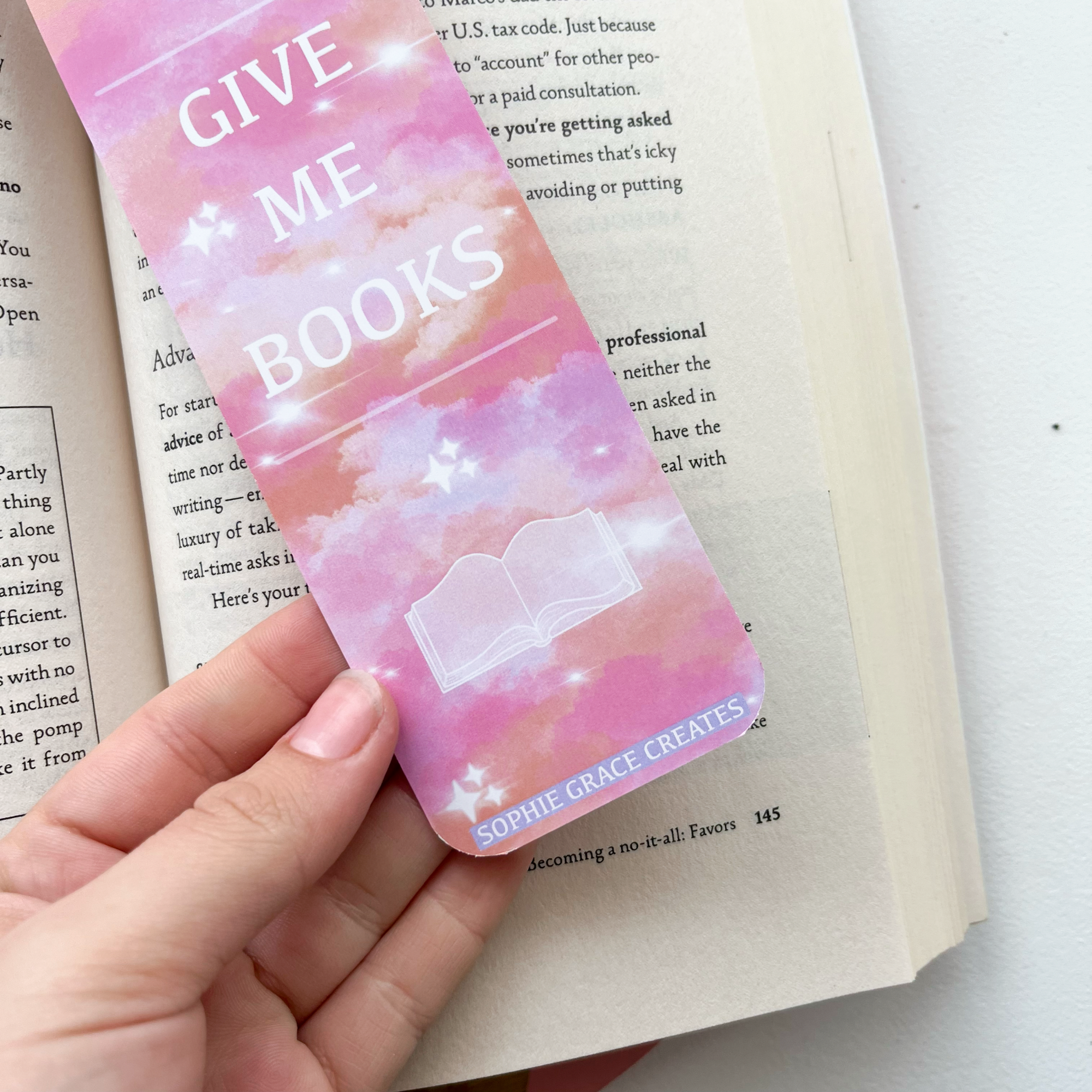 “Give Me Books” Bookmark