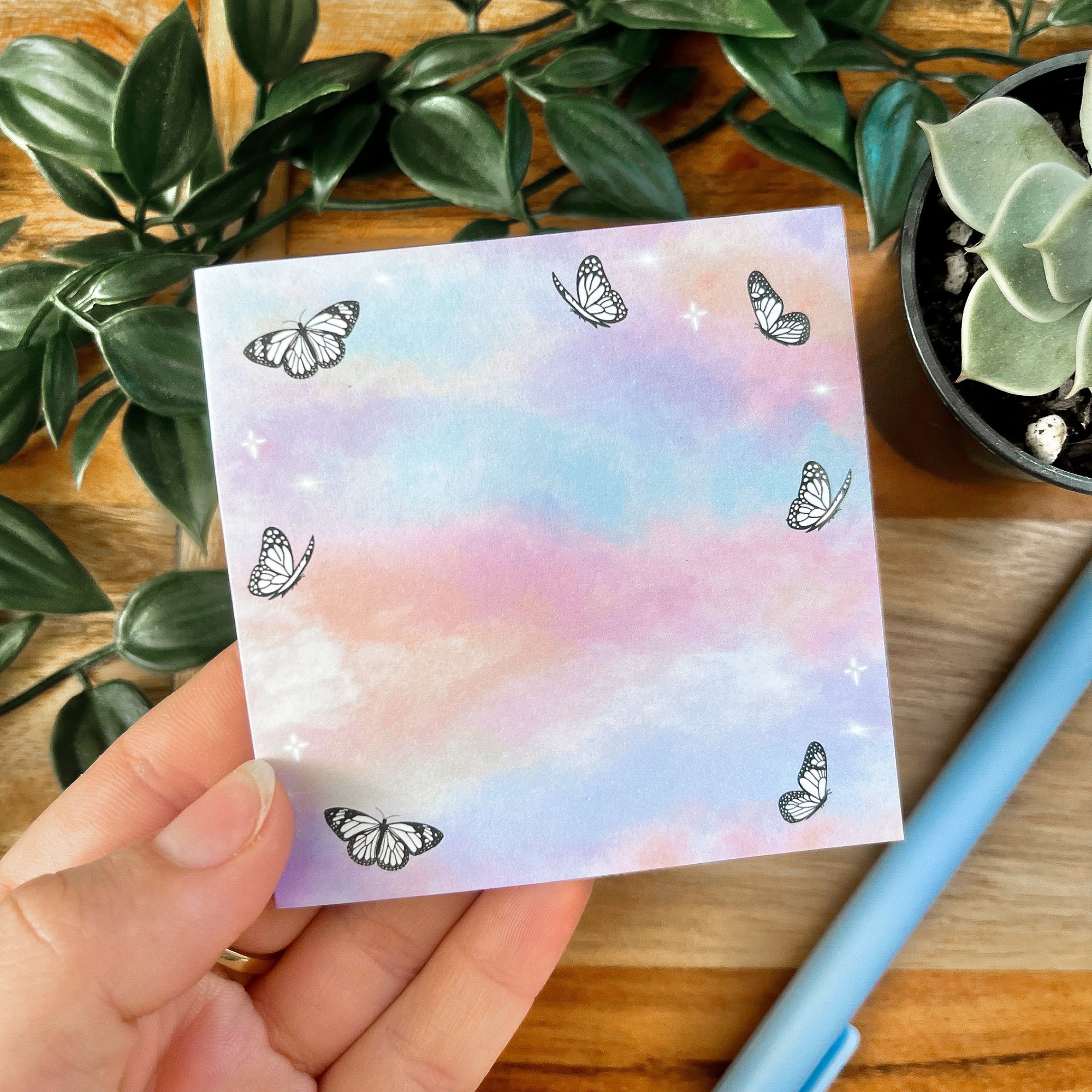 Sunset Butterfly Sticky Notes