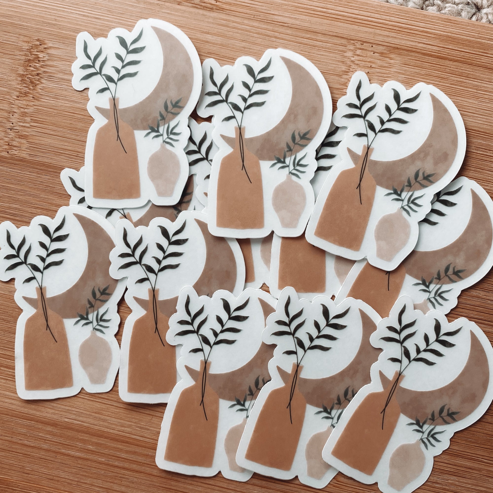 Plant & Moon Clear Sticker