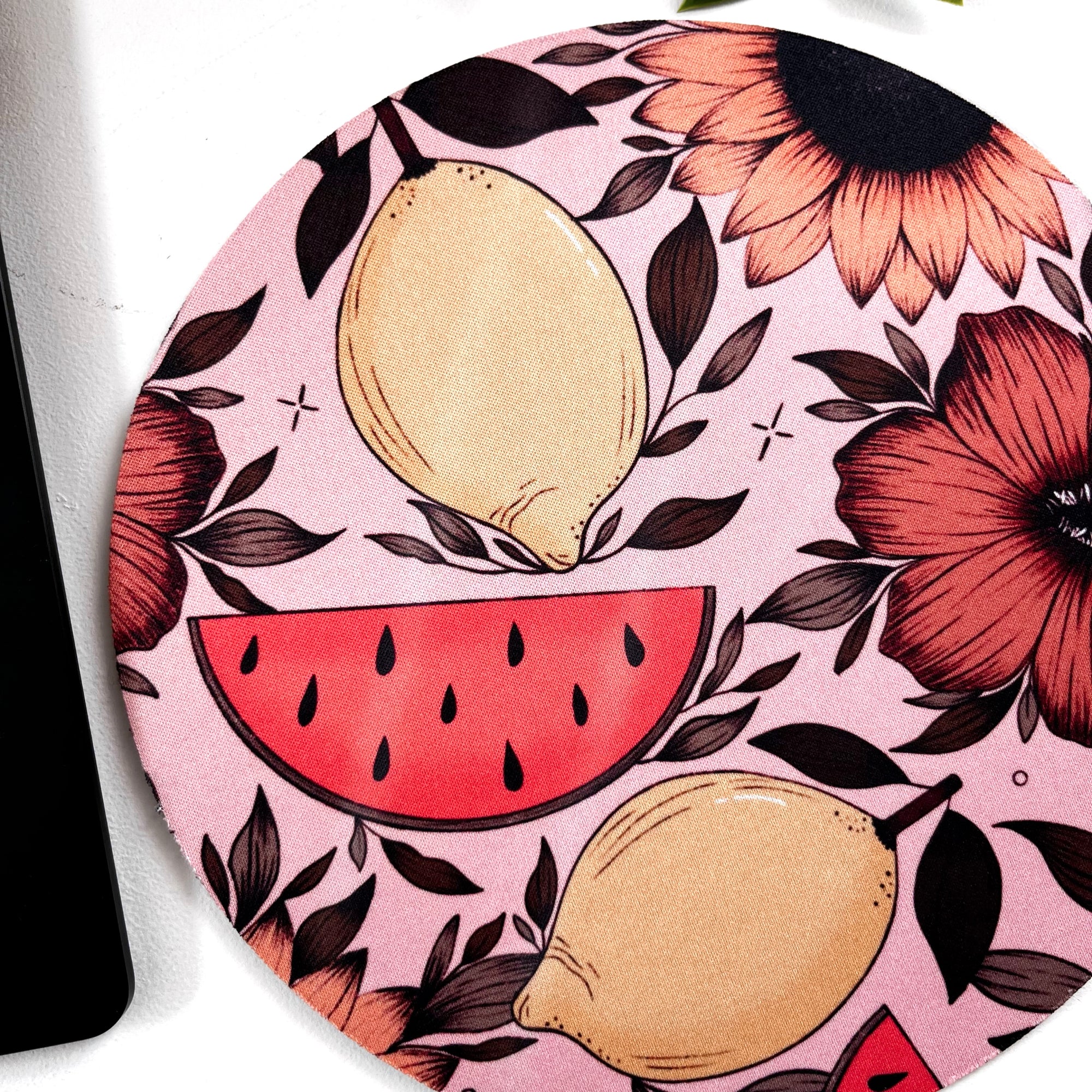 Fruity Sunflower Round Mousepad (B Grade)