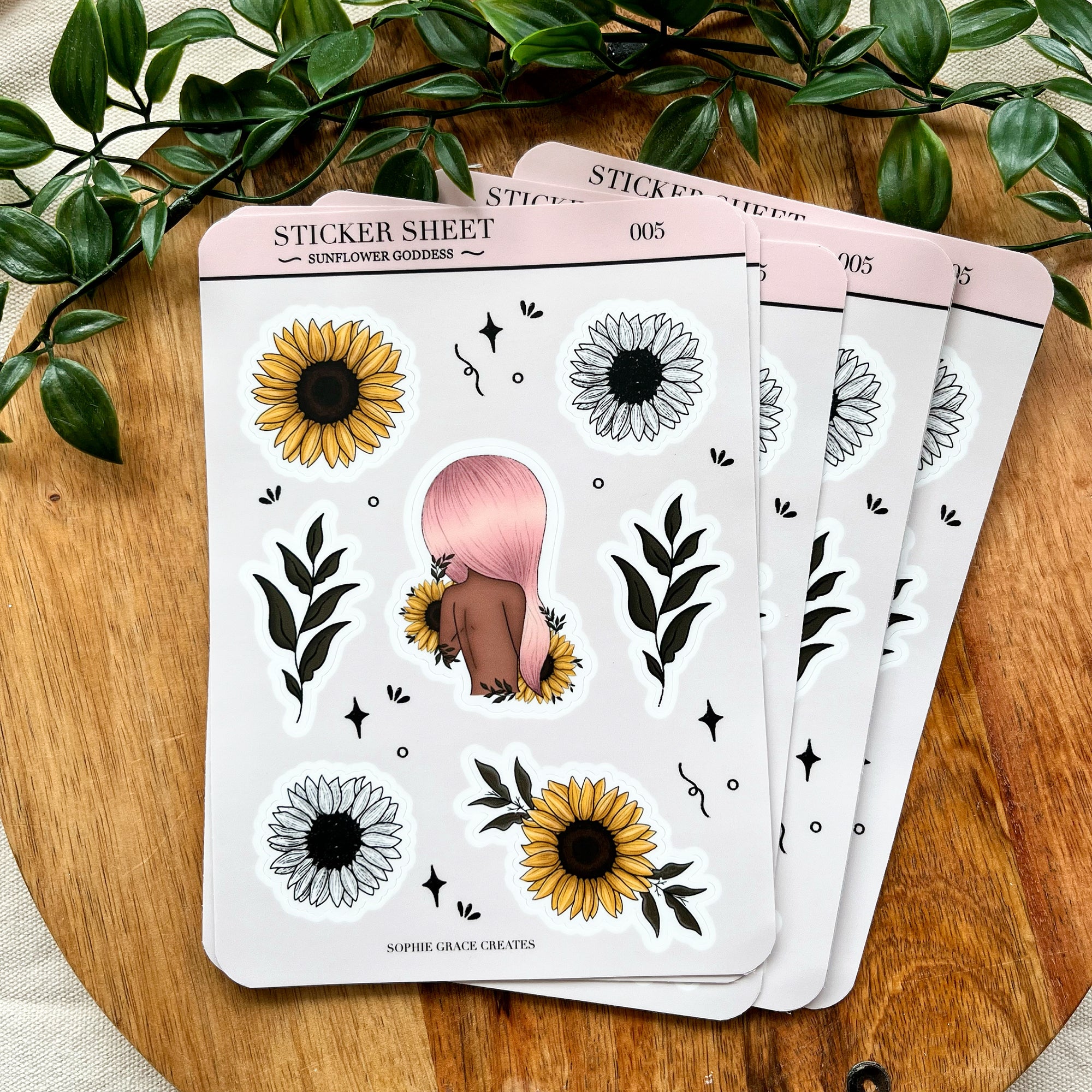 Sunflower Goddess Sticker Sheet