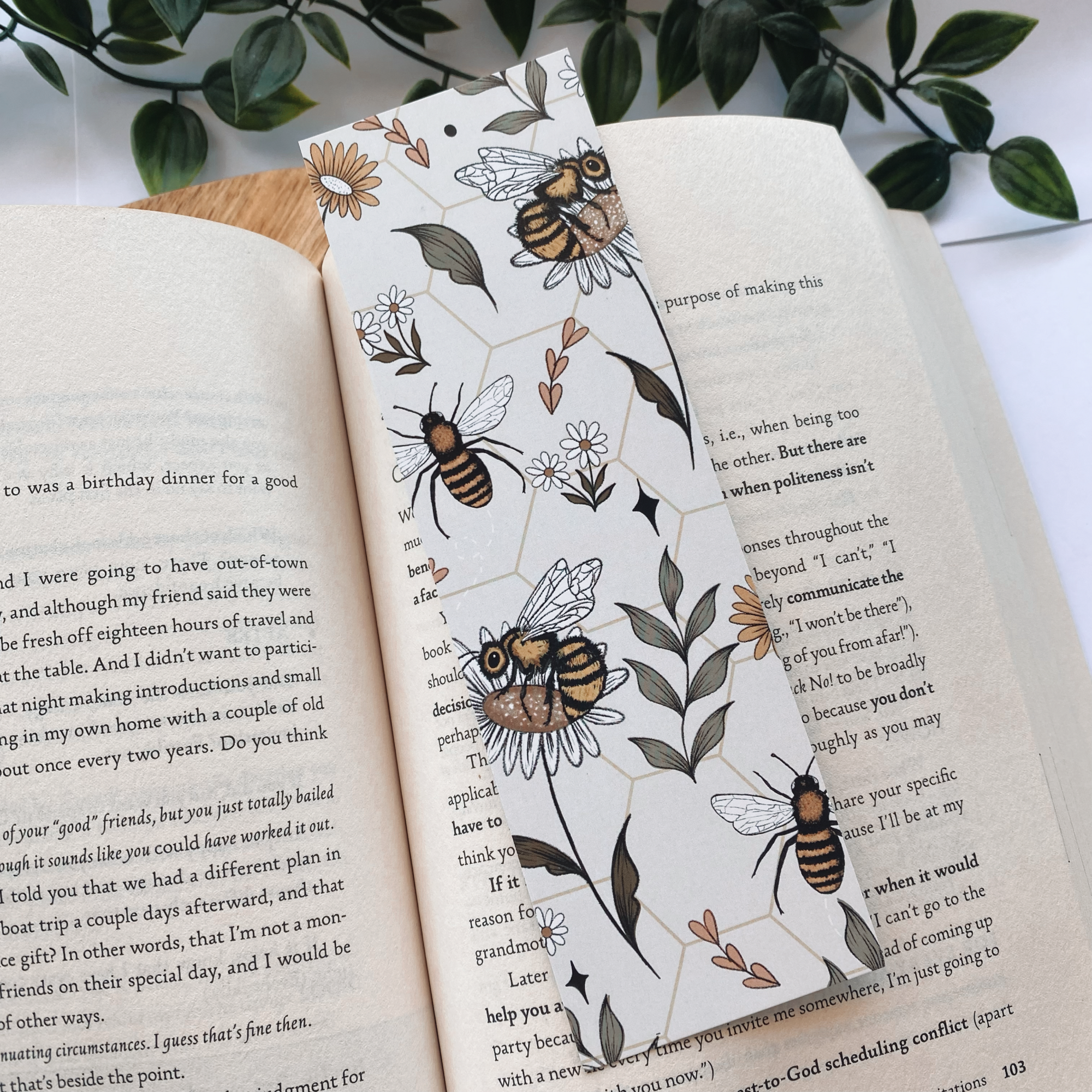 White Bee Bookmark