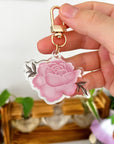 Pink Peony Acrylic Keychain