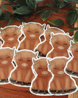 Highland Cow “Clover” Vinyl Sticker