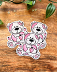 Strawberry Cow Teddy Vinyl Sticker