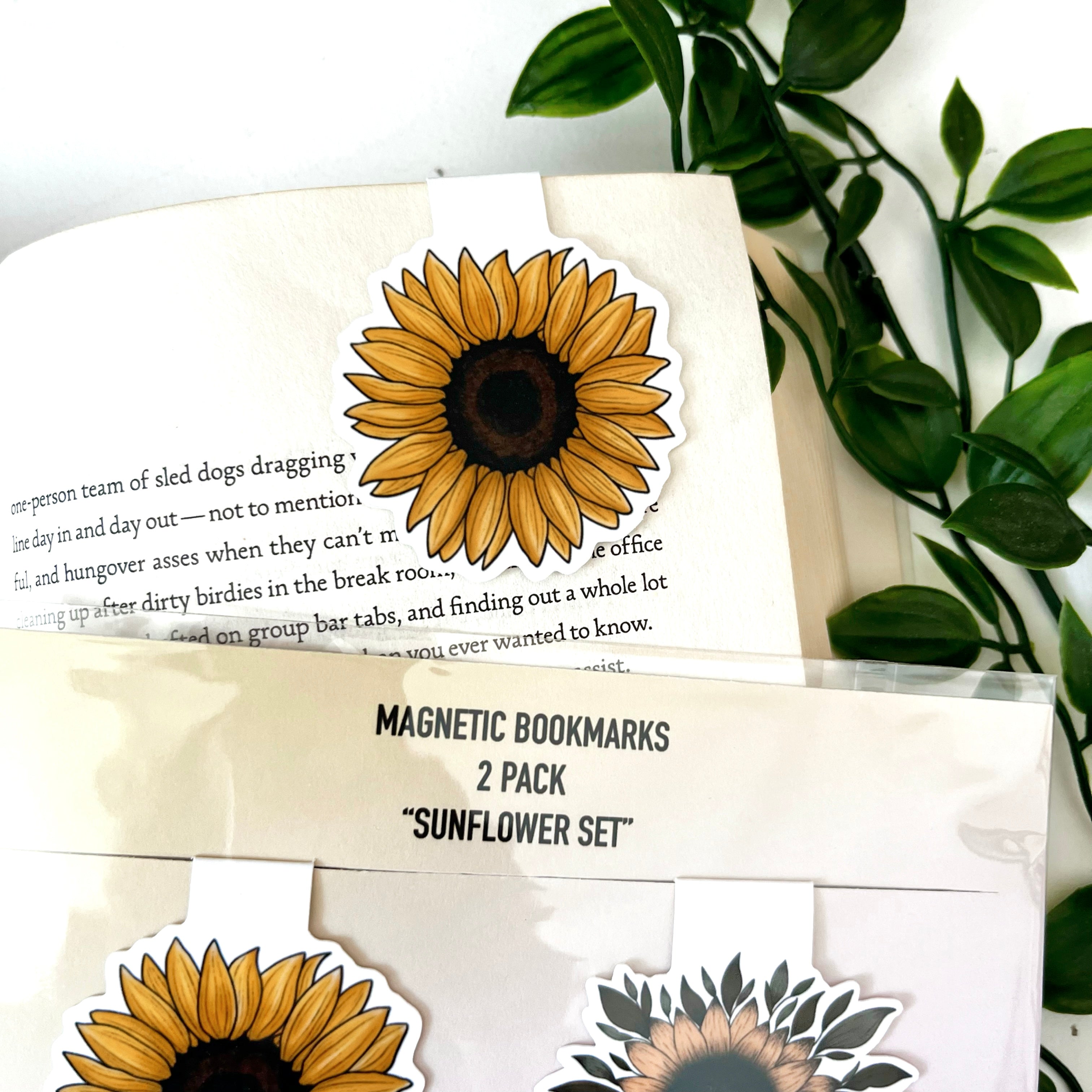 “Sunflower Set” Magnetic Bookmarks 2pcs