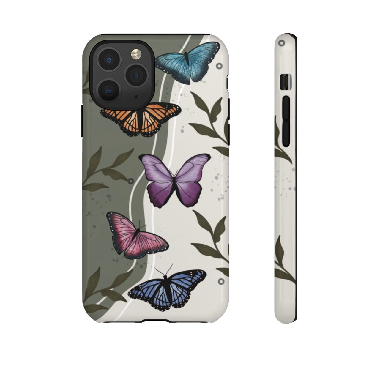 Butterfly Phone Case (Tan or Dark Green)