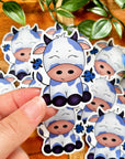 Blueberry Cow Vinyl Sticker