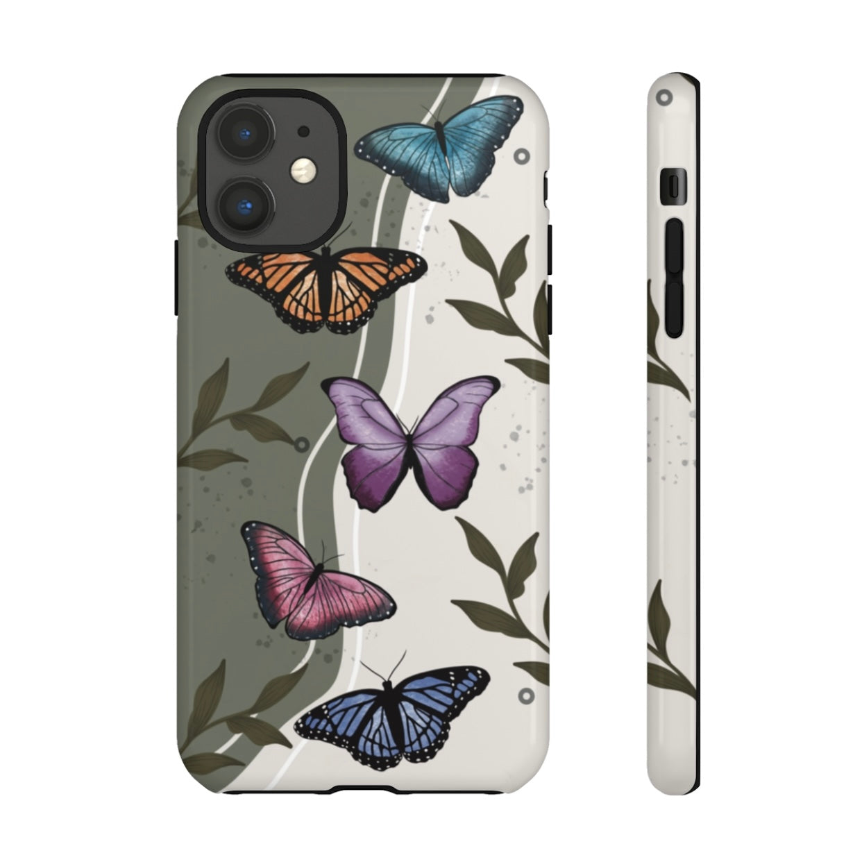 Butterfly Phone Case (Tan or Dark Green)