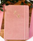 Gold Foil Butterfly Pink Grid Dot Journal