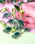 Floral Turtle Acrylic Keychain