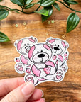 Strawberry Cow Teddy Vinyl Sticker