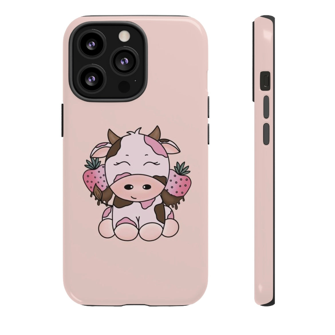 Pink Strawberry Chocolate Cow Phone Case