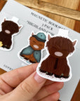 Magnetic Bookmarks “Highland Cow Set 2” 3 Pack