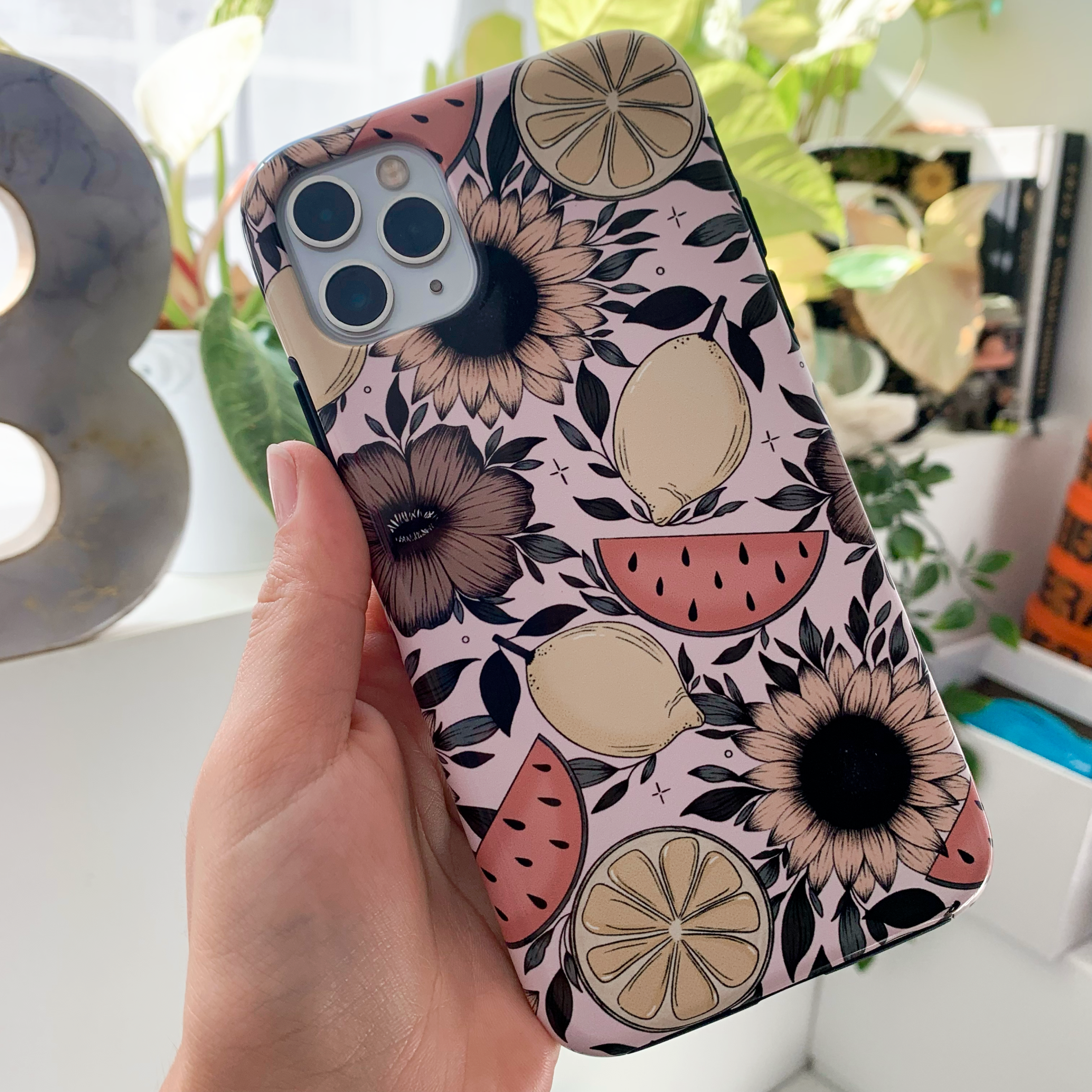 Fruity Sunflower Phone Case (White or Pink)