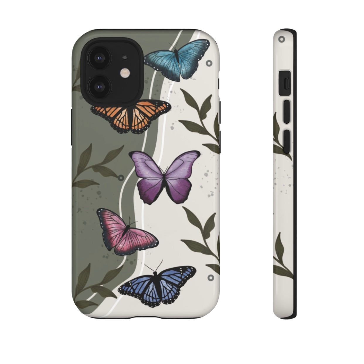 Butterfly Phone Case (Tan or Dark Green)