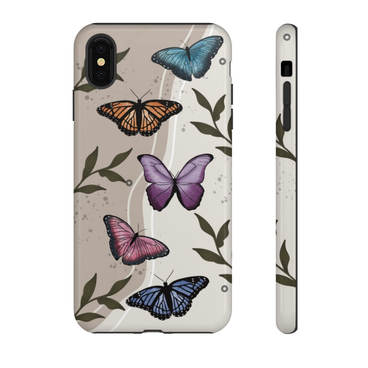 Butterfly Phone Case (Tan or Dark Green)