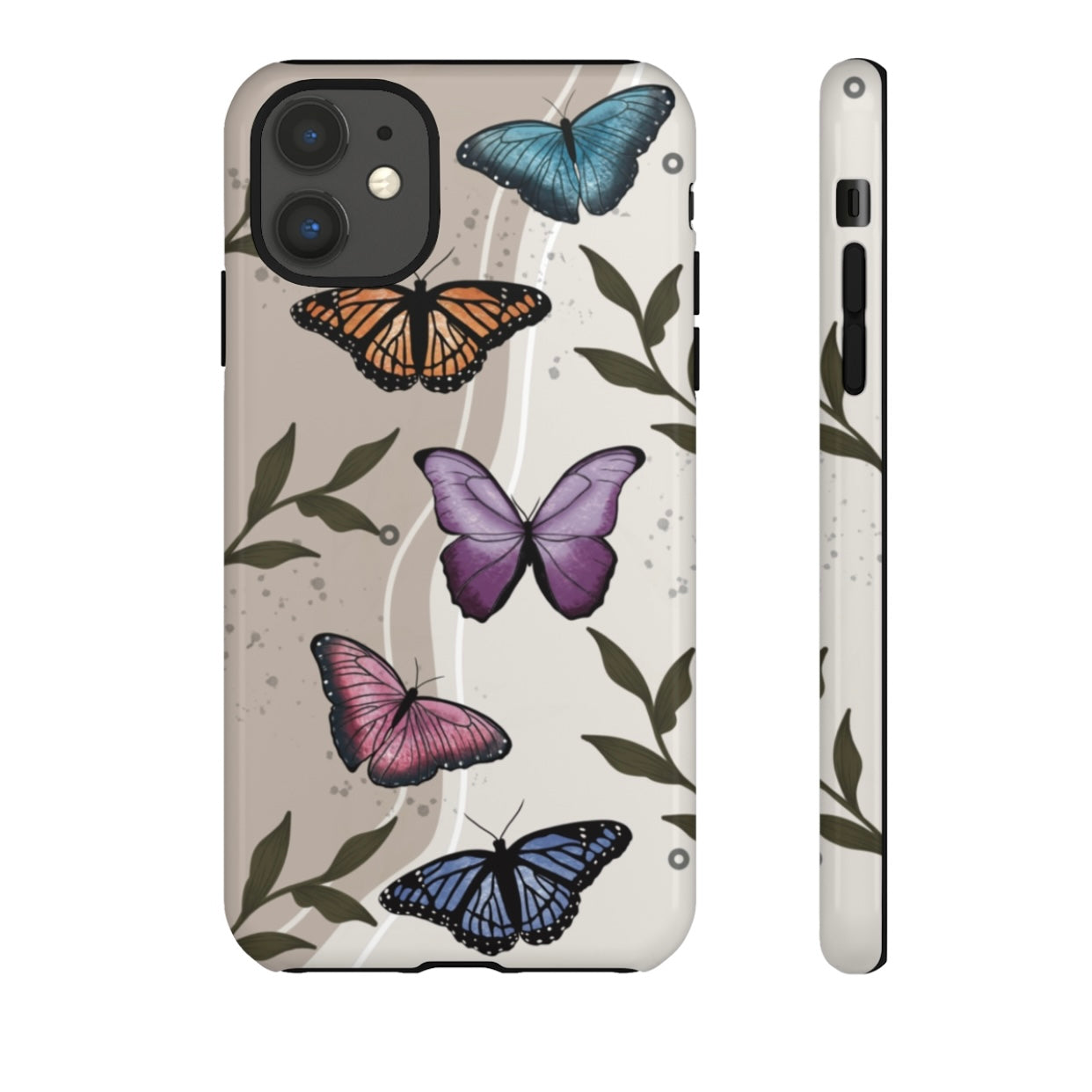 Butterfly Phone Case (Tan or Dark Green)