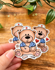 Nurse Teddy Vinyl Sticker