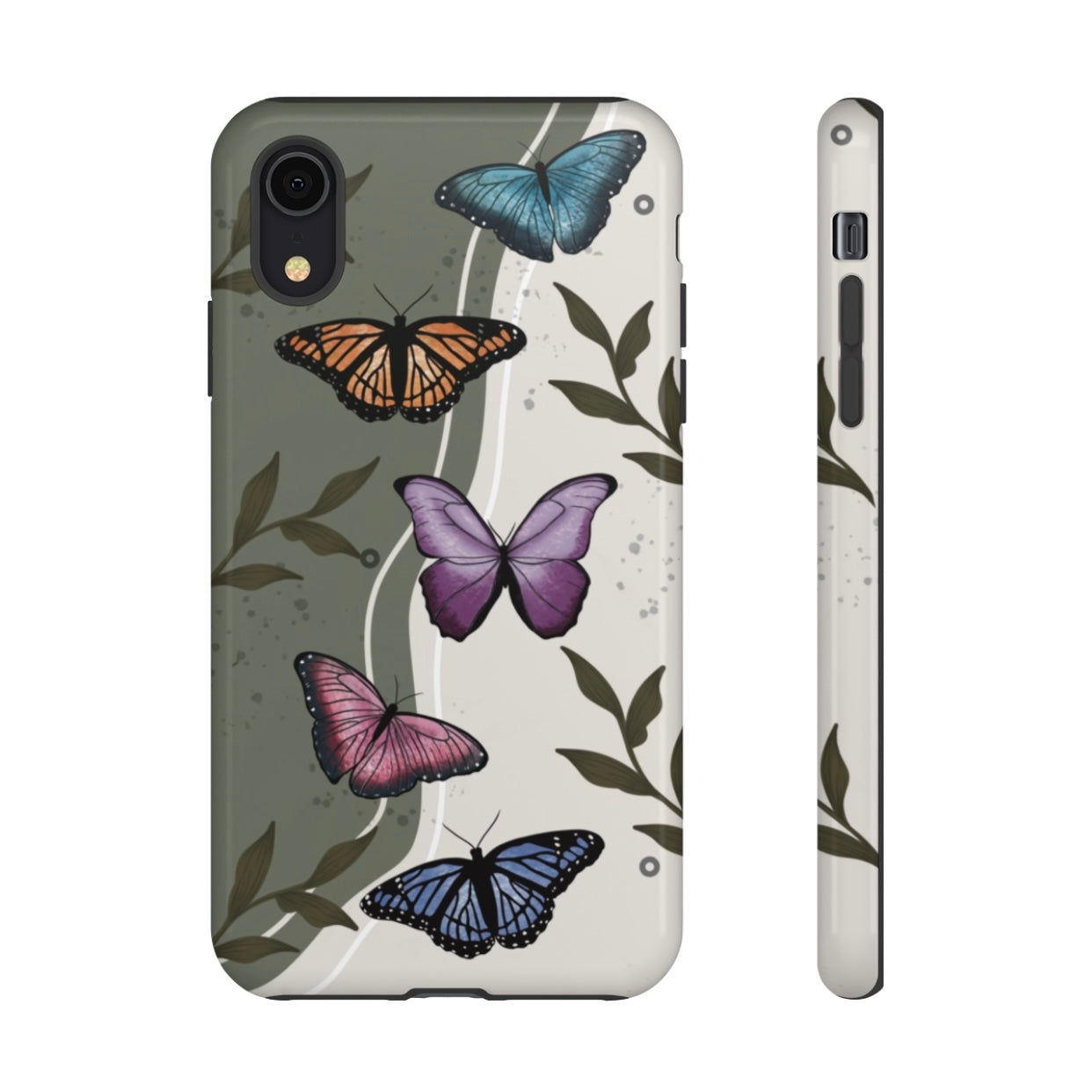 Butterfly Phone Case (Tan or Dark Green)