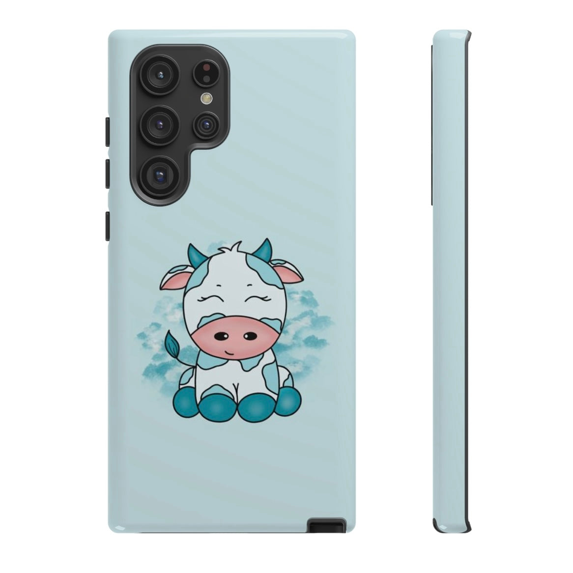 Blue Cloud Cow Phone Case