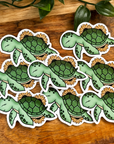 Sunflower Turtle Vinyl Sticker