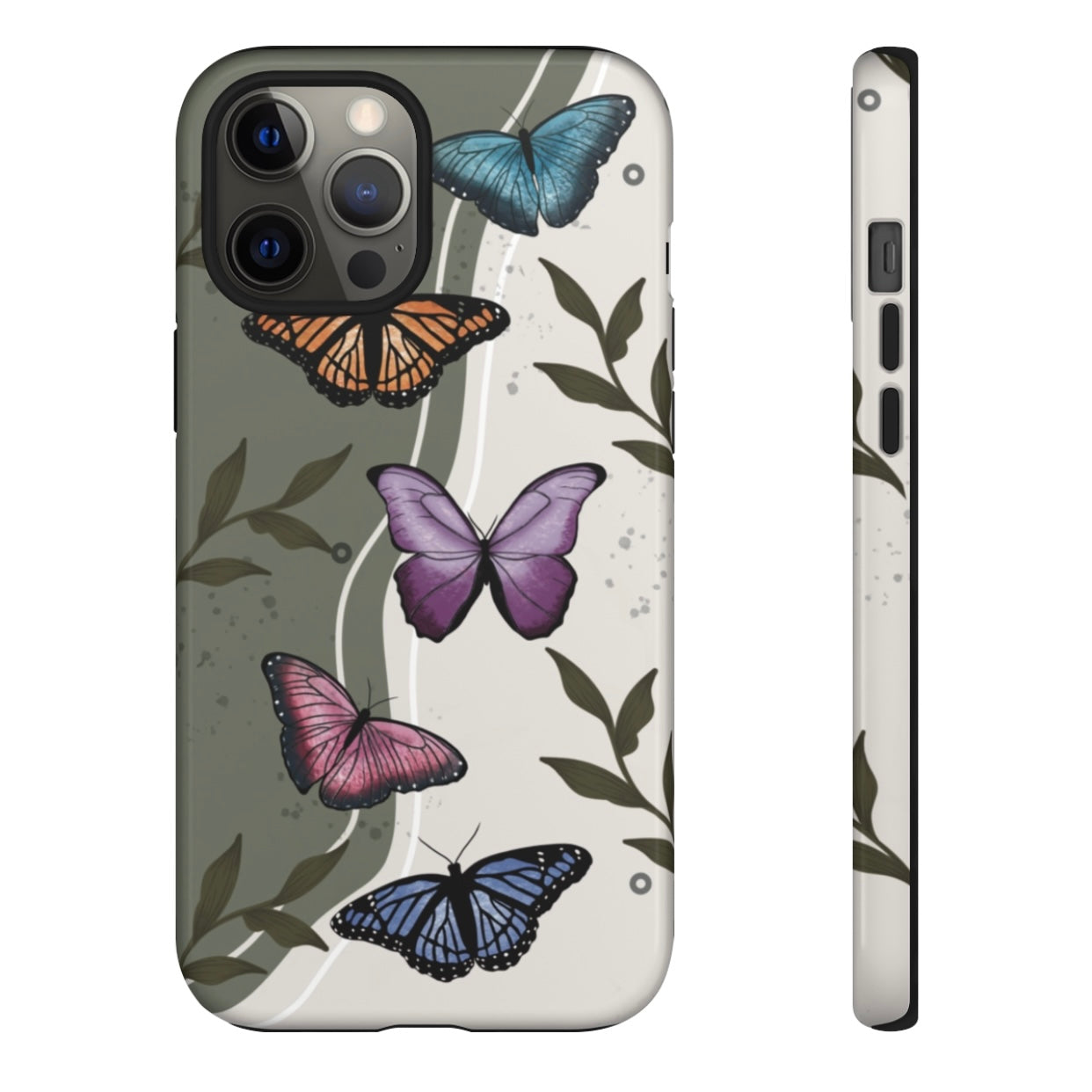 Butterfly Phone Case (Tan or Dark Green)