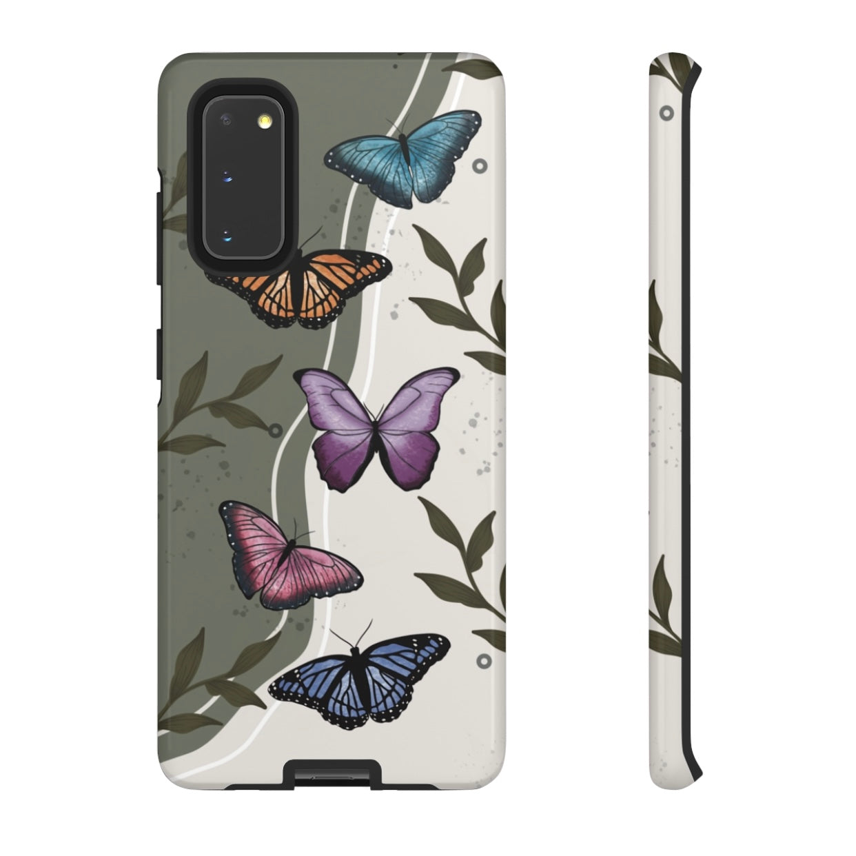 Butterfly Phone Case (Tan or Dark Green)