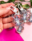 Floral Bunny Acrylic Keychain