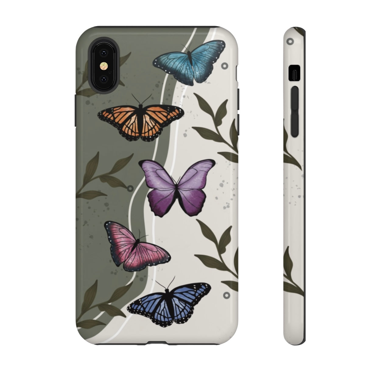 Butterfly Phone Case (Tan or Dark Green)