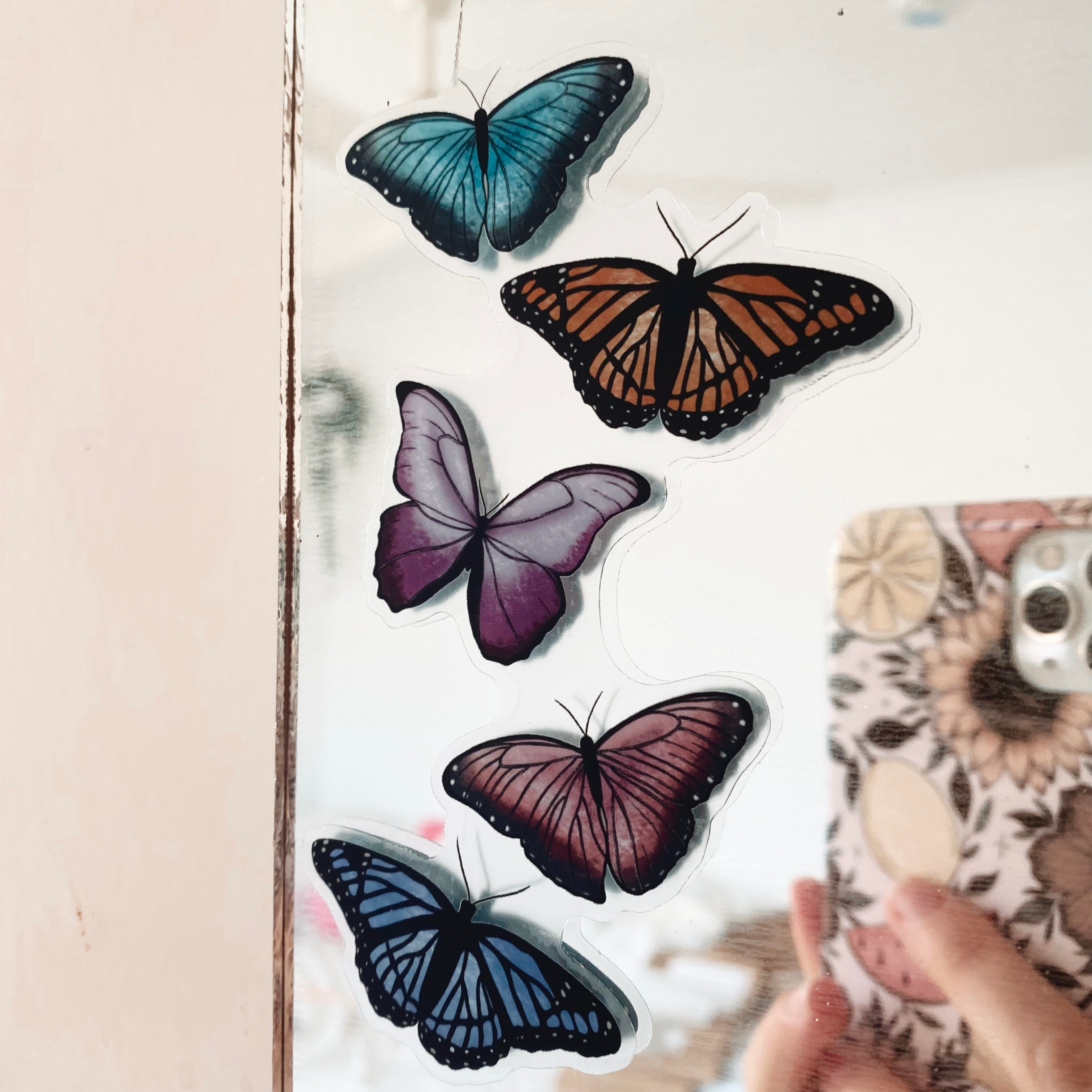 4 Butterfly Clear Sticker