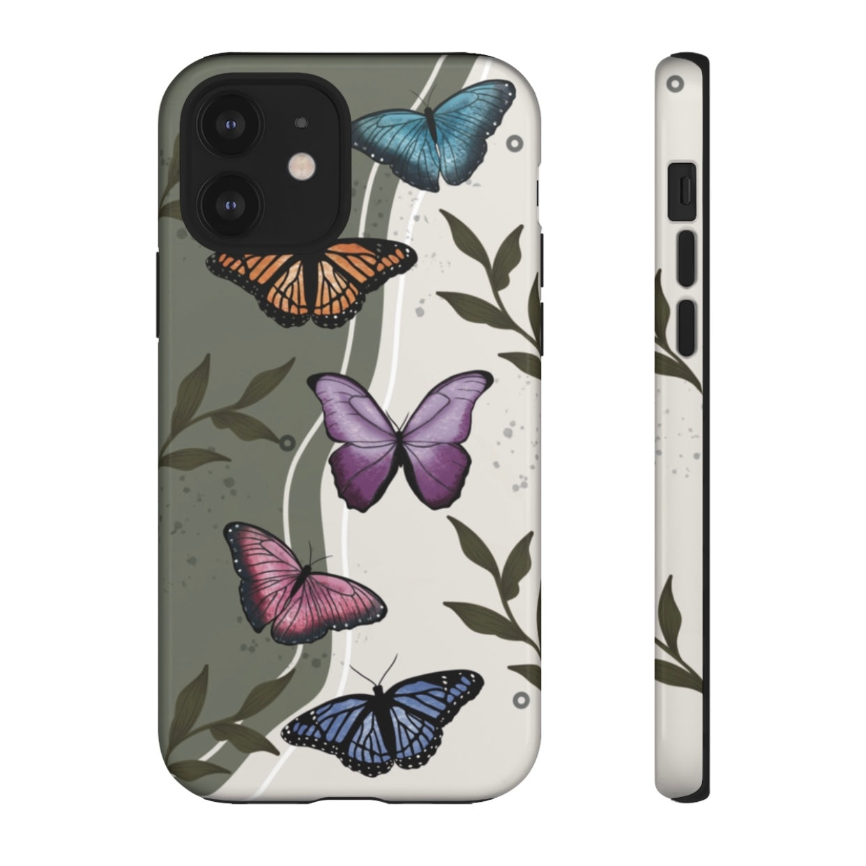 Butterfly Phone Case (Tan or Dark Green)