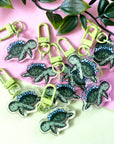 Floral Turtle Acrylic Keychain