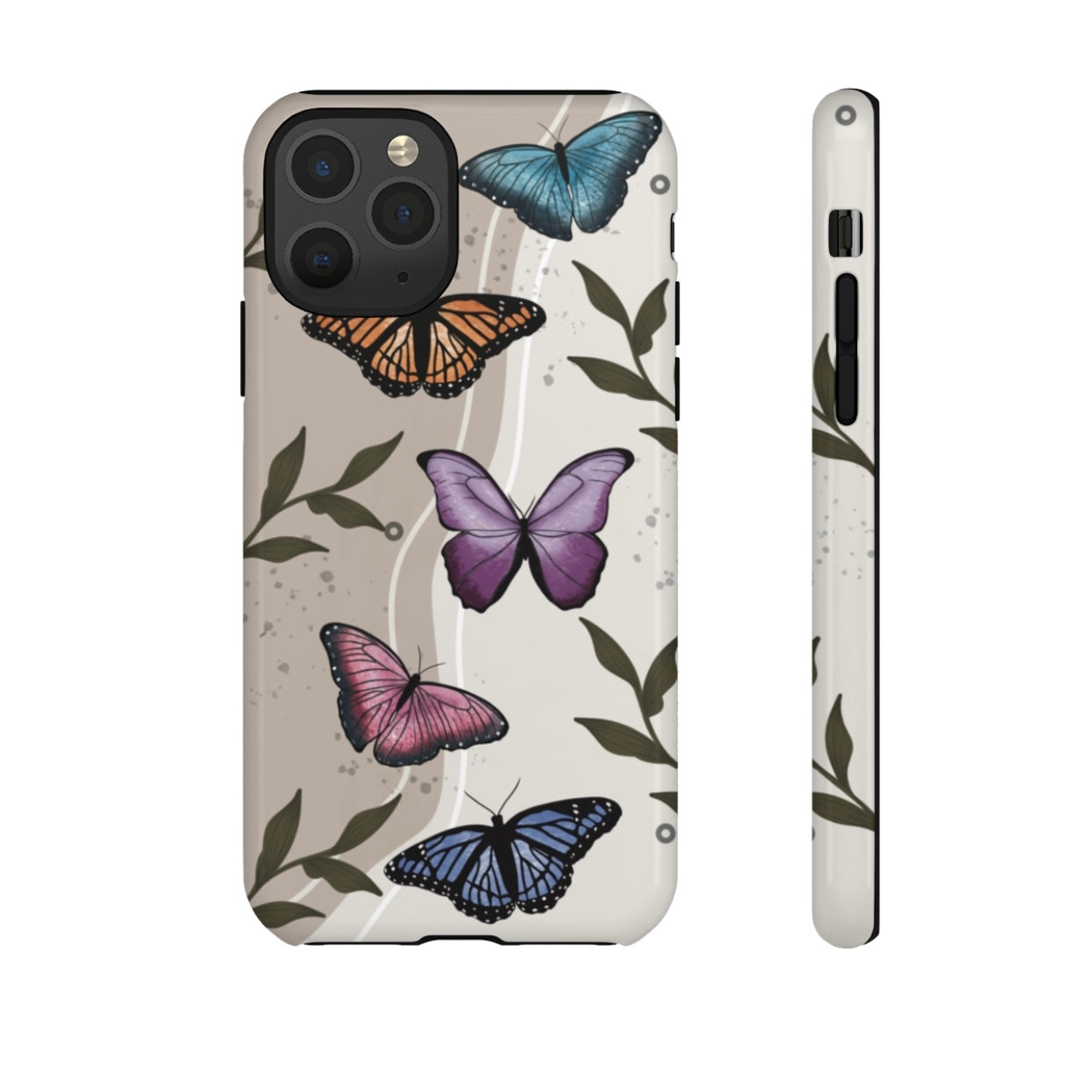 Butterfly Phone Case (Tan or Dark Green)