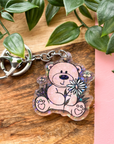 Holographic Daisy Bear Keychain