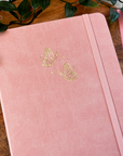 Gold Foil Butterfly Pink Grid Dot Journal
