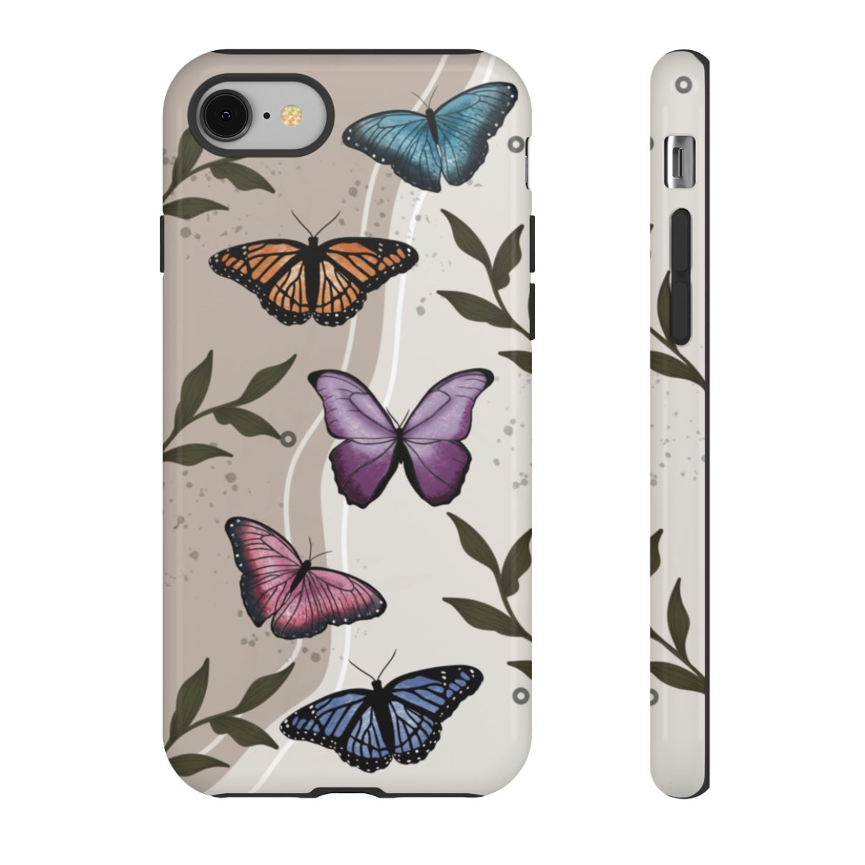 Butterfly Phone Case (Tan or Dark Green)