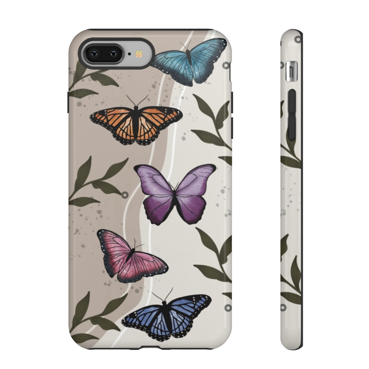 Butterfly Phone Case (Tan or Dark Green)