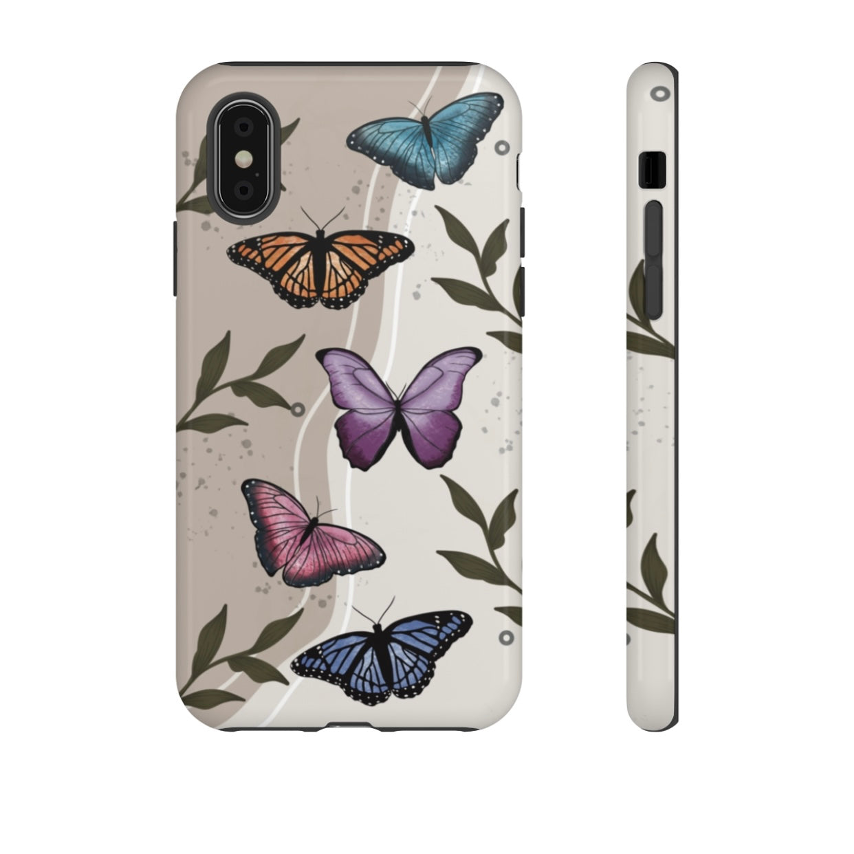 Butterfly Phone Case (Tan or Dark Green)