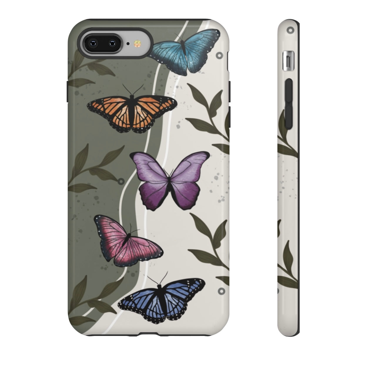 Butterfly Phone Case (Tan or Dark Green)